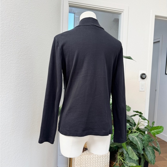 Croft & Barrow Black Cotton Mock Turtleneck Top Shirt S Long Sleeve - Picture 5 of 6